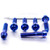 Titanium Top & Bottom Clamp Yoke Pinch Kit Blue
