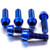 Titanium Top & Bottom Clamp Yoke Pinch Kit Blue