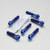 Titanium Top & Bottom Clamp Yoke Pinch Kit Blue