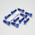 Titanium Top & Bottom Clamp Yoke Pinch Kit Blue