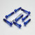 Titanium Top & Bottom Clamp Yoke Pinch Kit Blue