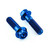 Titanium Front Axle Pinch Bolt Kit Race Spec Blue