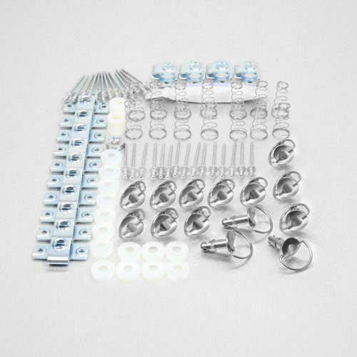 Stainless Steel Quick Release D-Ring 17mm + Rivet Clips Pack x14