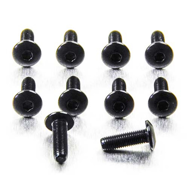 Aluminium Dome Head Bolt M4x(0.50mm)x12mm Pack x10 Black