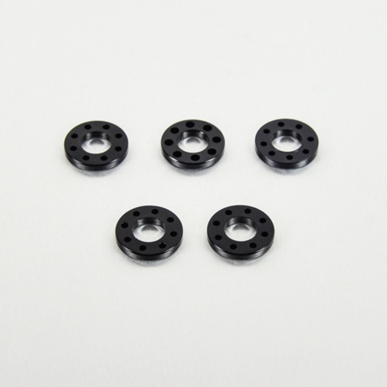 Aluminium Drilled Washers M12 (25mm O/D) Pack x5 Black