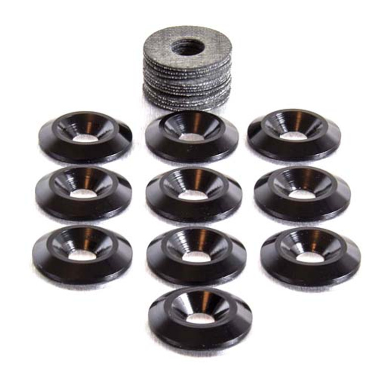 Aluminium Countersunk Washers M5 (19mm O/D) Pack x10 Black