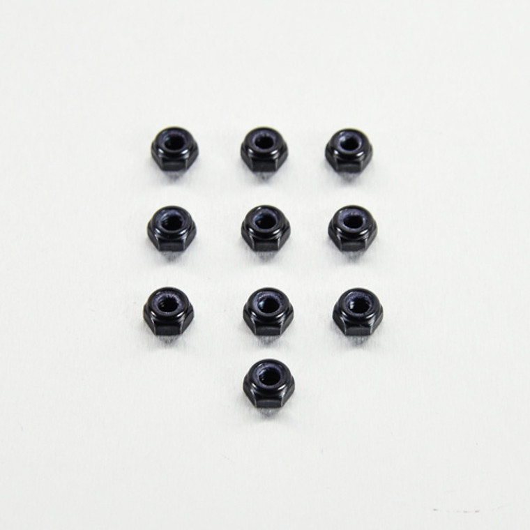 Aluminium Nylock Nuts M6x(1.00mm) Pack x10 Black