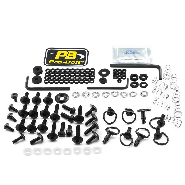 Aluminium Fairing Kit Yamaha YZF1000 R1 Quick Release D-Ring Black