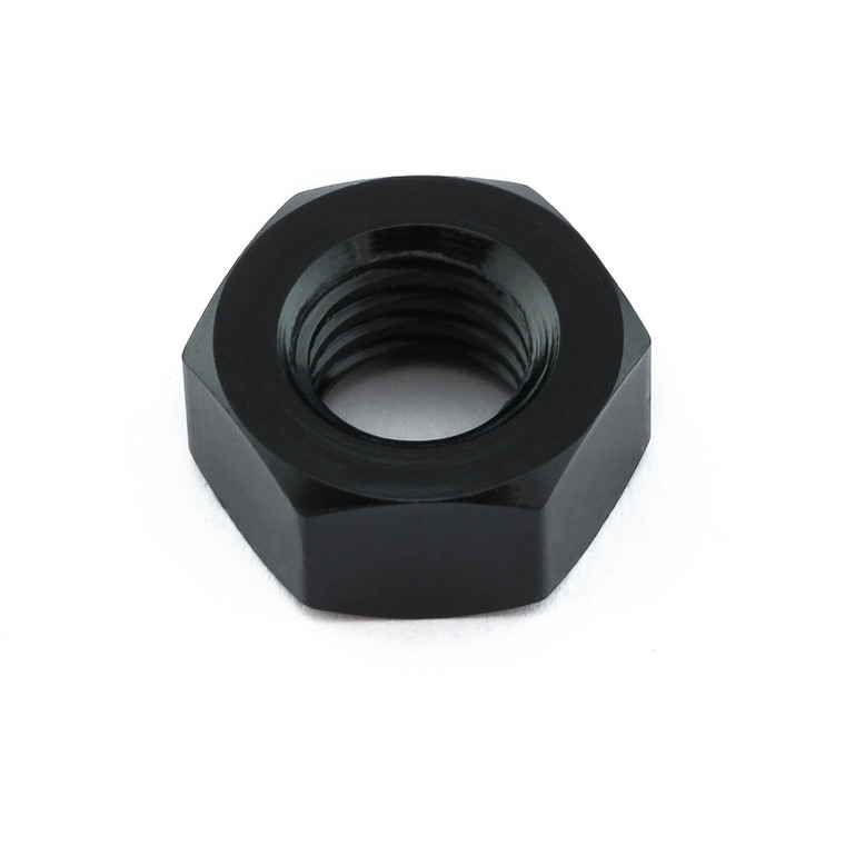 Aluminium Full Nut M8x(1.25mm) Left Hand Thread Black