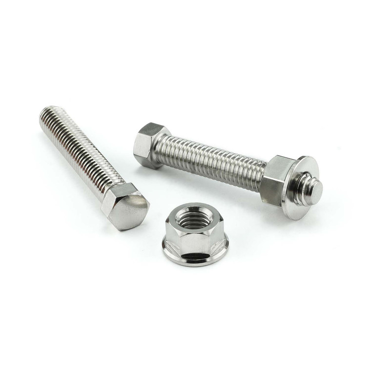 Stainless Steel Axle Adjuster Set M8x45mm 2xBolts 2xNuts