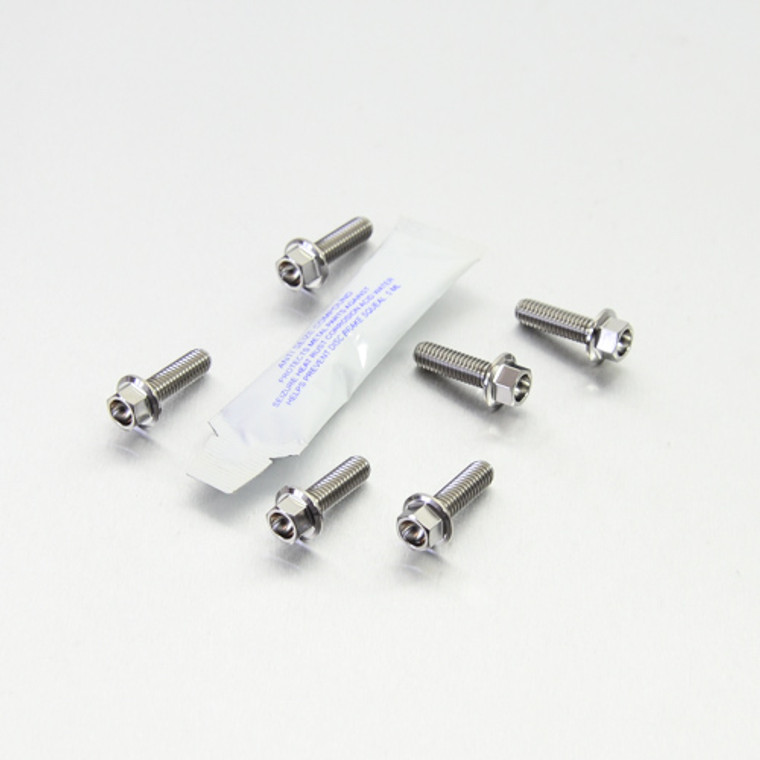 Titanium Disc Bolt M6x20mm Flanged Hex Pack x6 Rear
