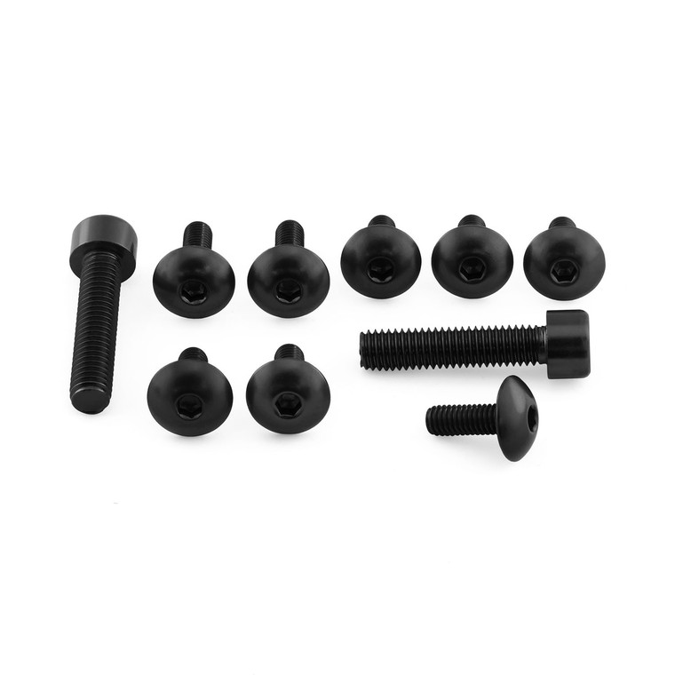 Aluminium Mudguard & Hugger Bolt Kit Black