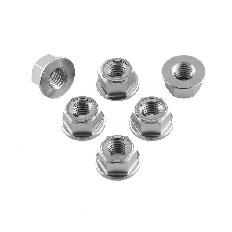 Titanium Sprocket Nuts M8x(1.25mm) Locking Pack x 6