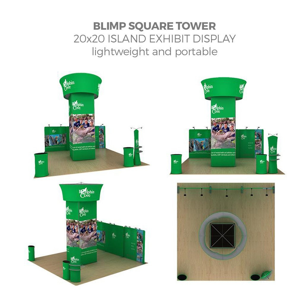 Rotating Triangular Exhibit Blimp Triangular Tower with Blimp Tube Tapered 10ftx48 - Best Tradeshow ...