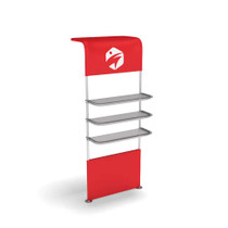 WaveLine® Waterfall XL Display Shelving with Half Printed graphic WaveLine® Waterfall XL Display Shelving with Half Printed graphic