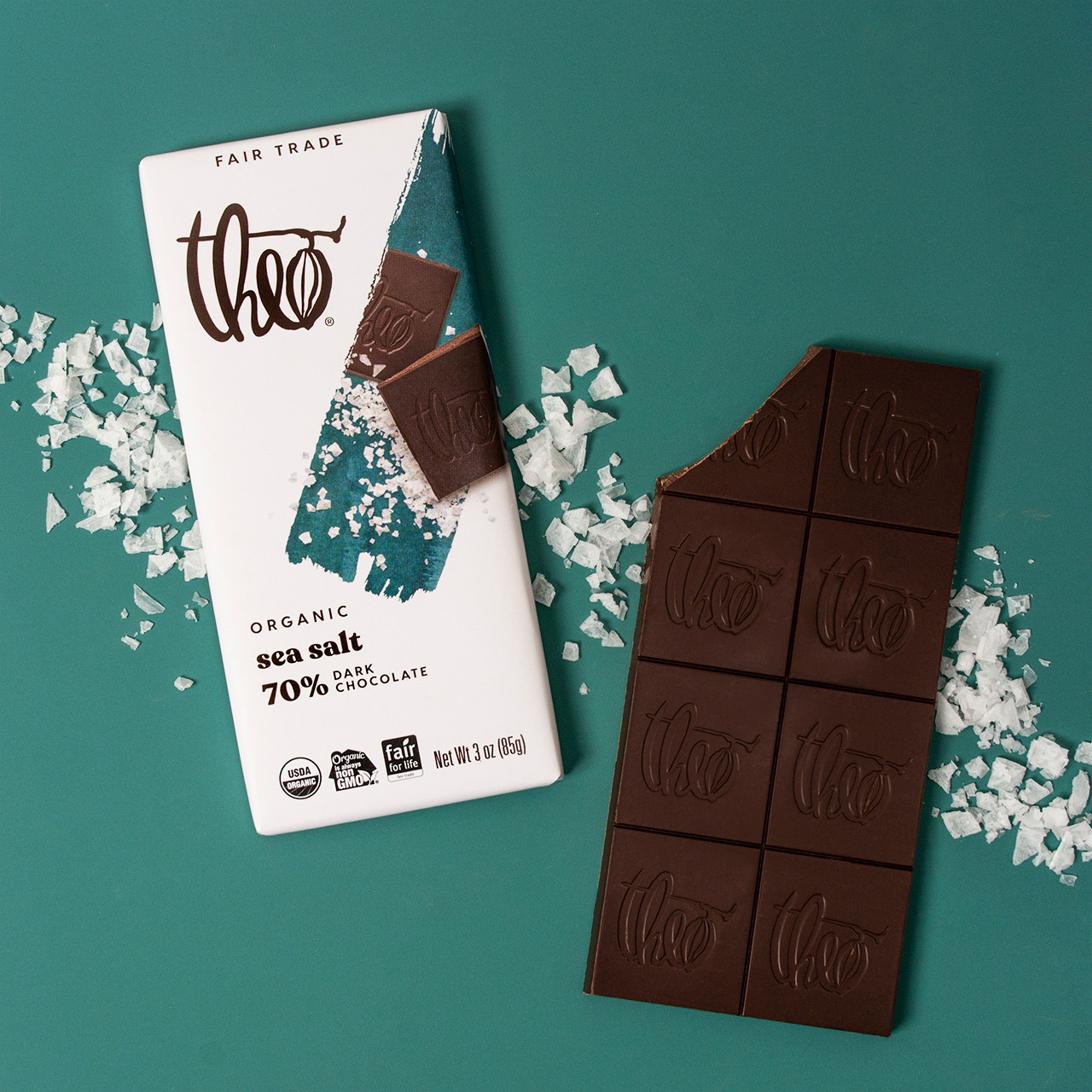 Sea Salt 70 Dark Chocolate Bar Theo Chocolate