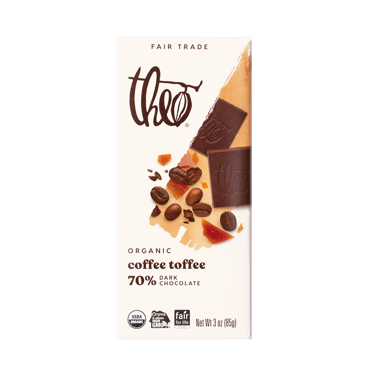 Coffee Toffee 70 Dark Chocolate Bar Theo Chocolate