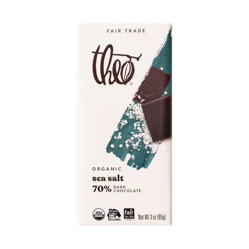 Theo Sea Salt 70% Dark Chocolate, 3 oz