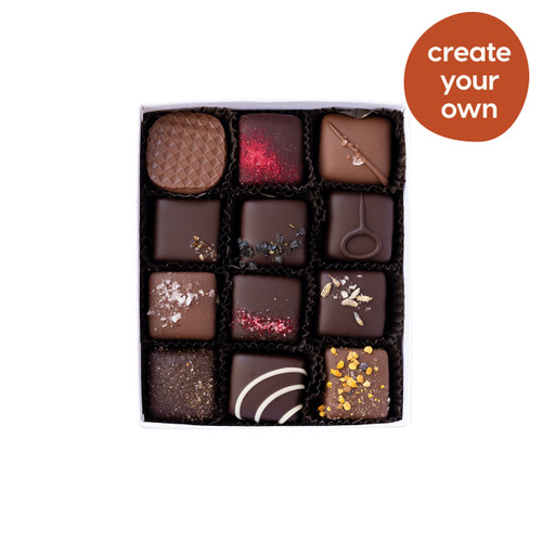 Create Your Own Confection Box: select your box size, confections and ribbon to create the perfect box