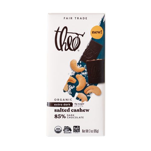 Theo Salted Cashew 85% Dark Chocolate Bar