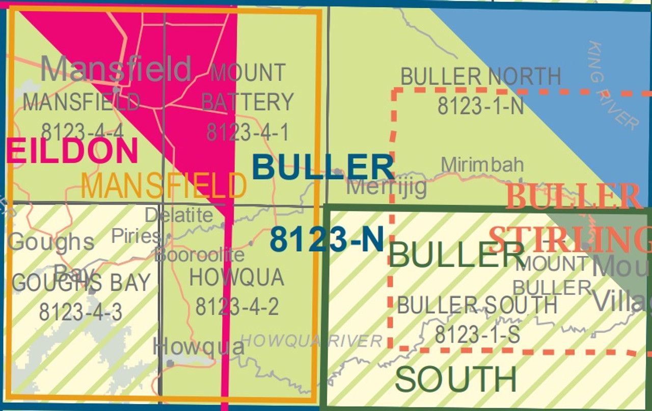 BULLER 8123-N 1:50,000 SCALE VIC MAP