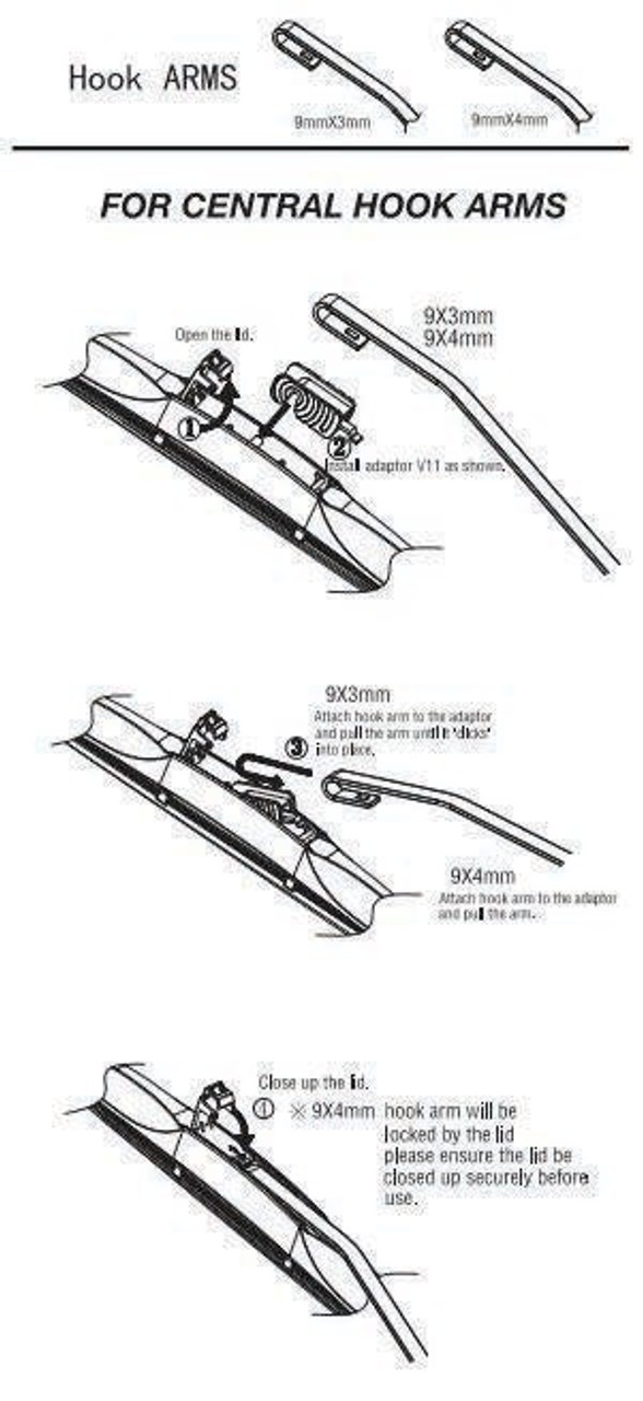 Wiper Blade TVH700 700 MM 9x3 and 9x4 HOOK