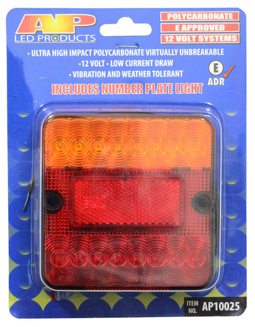 Led Trailer Lamp Square 12V With No Plate