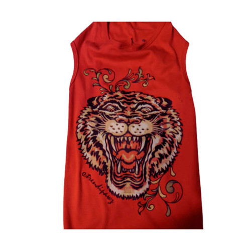 Sleeveless puppy tshirt with Tiger image