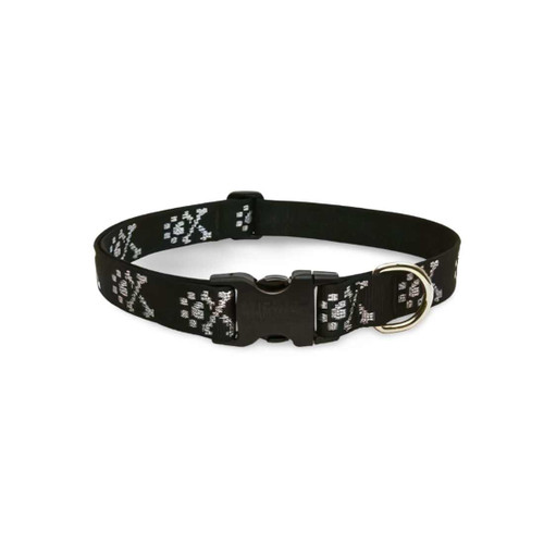 Charming silver and black dog collar