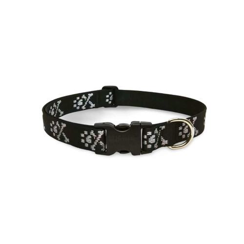Charming silver and black dog collar Charming silver and black dog collar