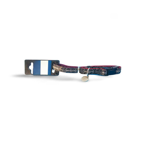 Dog collar with Bad to the Bone logo on it