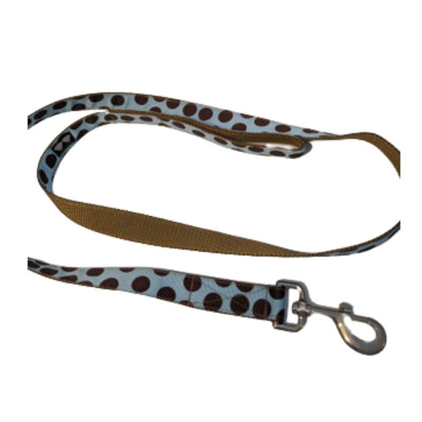 Blue/Brown Polka Dot Dog Lead