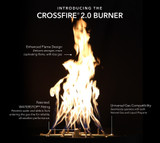 100K BTU CROSSFIRE Match Lit Brass Burner - 11.75" x 10.5"