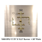 CROSSFIRE 2.0 Match Lit "Universal" Brass Burner w/ Square Plate