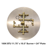 CROSSFIRE 2.0 "Universal" Brass Burner w/ Round Plate and Electronic Ignition Option