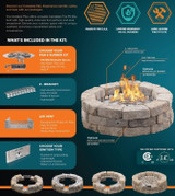 Complete Paver Kit - Round w/ Standard SS Burner - Spark Glow Ignition