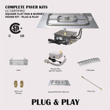 Complete Paver Kit - Square w/ Standard SS Burner - 110V Electronic Ignition