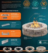 Complete Paver Kit - Rectangular w/ Standard SS Burner - Spark Glow Ignition