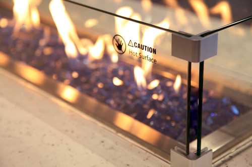 Glass Wind Guard for 72" Olympus Fire Pit Table (48" Burner area)