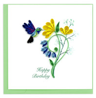 Birthday Hummingbird Quilling Card Birthday Hummingbird Quilling Card