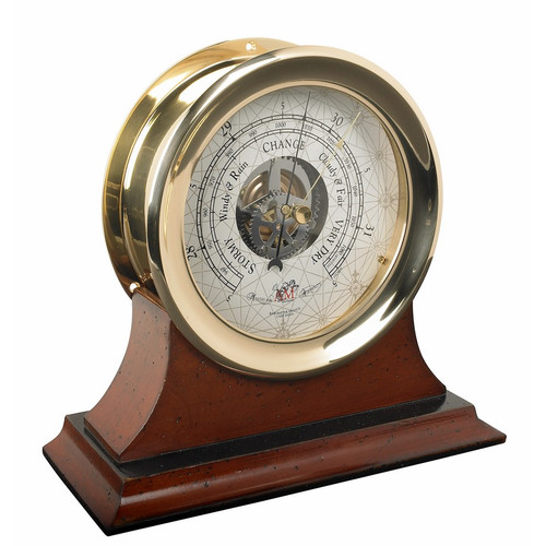 Captain's Barometer with Wooden Base