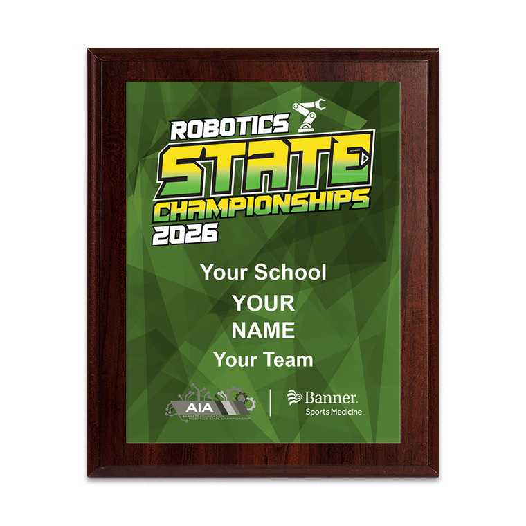 2026 AIA Robotics State Championships 8x10 Plaque