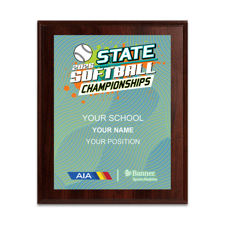 2026 AIA Softball State Championships 8x10 Plaque
