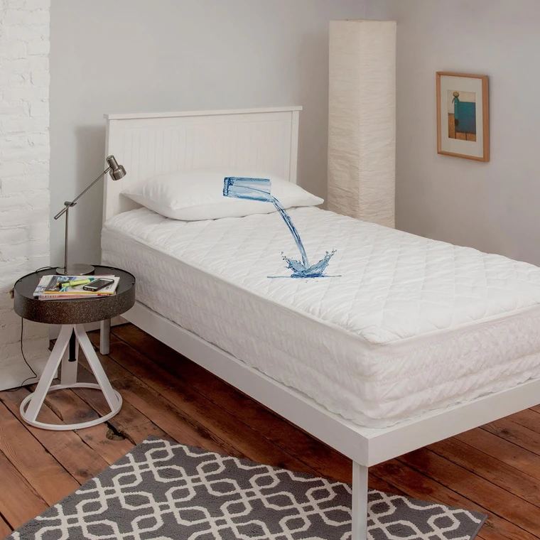 Extra Deep Thin Down Alternative Waterproof Dorm Mattress Pad by DOWNLITE® (Hypoallergenic)
