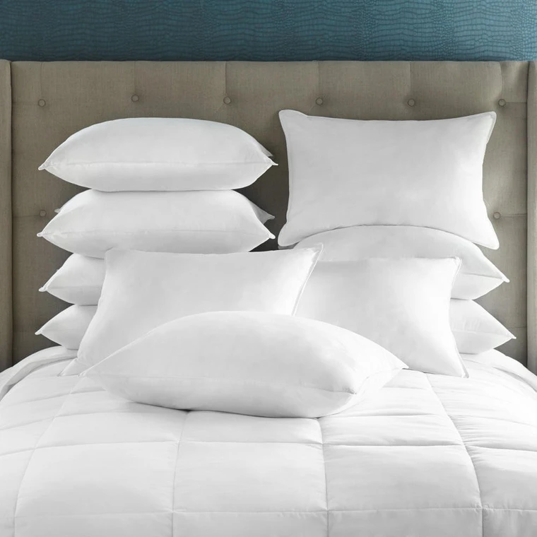 Down Alternative Soft/Medium Bulk Pillow 10 Pack for Back & Stomach Sleepers - Assembled In The USA by DOWNLITE® (Hypoallergenic)