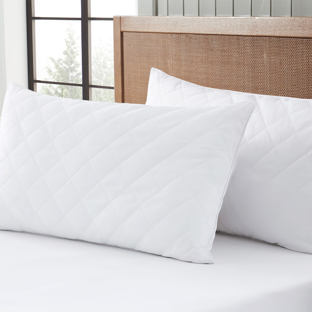 Eddie Bauer LiquiLoft Quilted Microfiber Pillow, Jumbo, 2 Pack - White