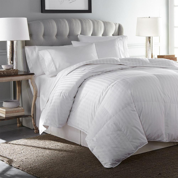 DOWNLITE® Hotel & Resort Luxury All Season RestAssured® Hungarian White Goose Down Comforter with Duvet Tabs (Hypoallergenic)