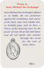 Saint Michael the Archangel Laminated Prayer Card with Built-In Silver-Tone Protection Medal – Catholic Gift for First Communion or Confirmation
