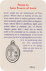 Peace & Faith: St. Francis Prayer Card with Silver Medal | Communion or Confirmation Gift