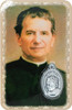 Catholic Youth Prayer Card – St. John Bosco with Silver Medal | Laminated Devotional
